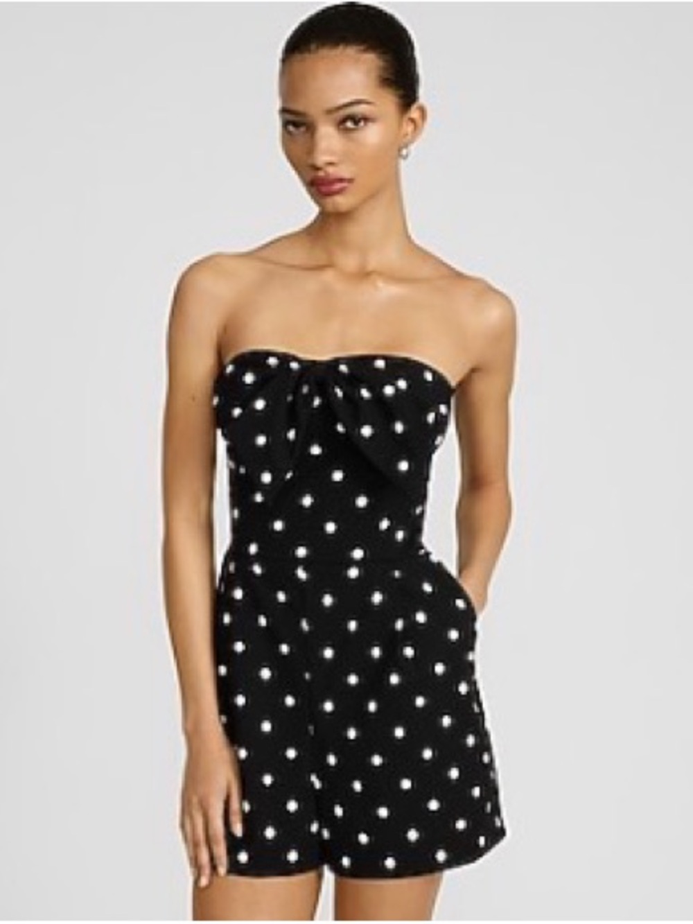 Express Strapless Black Polka Dot Romper- Size Small - Original price $88